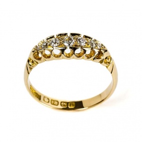 18YG 7 Old Cut Diamond Ring 0.33TDW